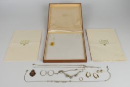 A collection of jewellery including Clogau silver 'Snowdon Lily' necklace set with diamonds, pair of