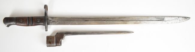 Two bayonets including US Remington 1917 pattern bayonet, with 43cm sharpened point single