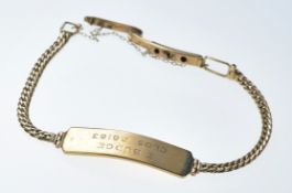 A 9ct gold identity bracelet, 11.5g