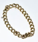 A c1900 15ct gold curb link bracelet, 20.4g, 20cm