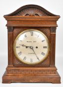 Morath Brothers Liverpool mahogany cased repeating mantel or bracket clock with carved faux
