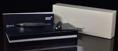 Montblanc Starwalker ballpoint pen with steel and rubber body and platinum plated fittings, in