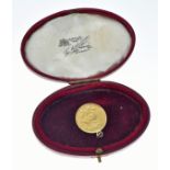 1887 gold full sovereign with pendant loop, 8.2g