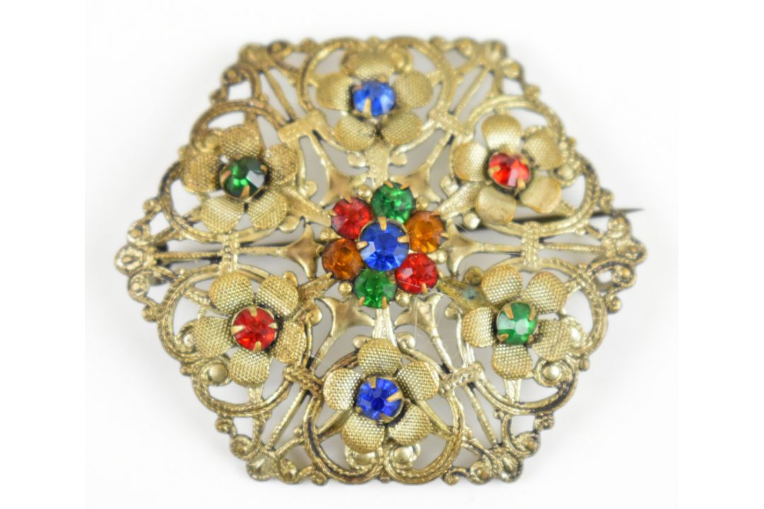 Silver vesta (26g), Miracle brooch and further vintage brooches - Image 4 of 12