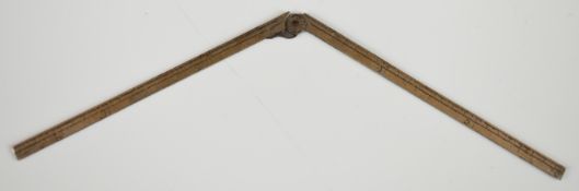 Georgian silver folding ruler opening to six inches, weight 5g