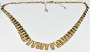 A 9ct gold Cleopatra style necklace, 17.7g, 42cm