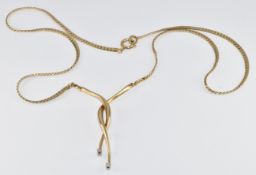 A 9ct gold necklace set with diamonds, 7.3g, 40cm