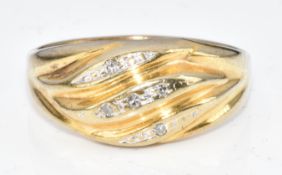 A 333 gold ring set with diamonds, 2.1g, size J/K