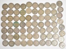 Approximately 400g pre 1947 British silver coinage comprising 71 George V and George VI shillings