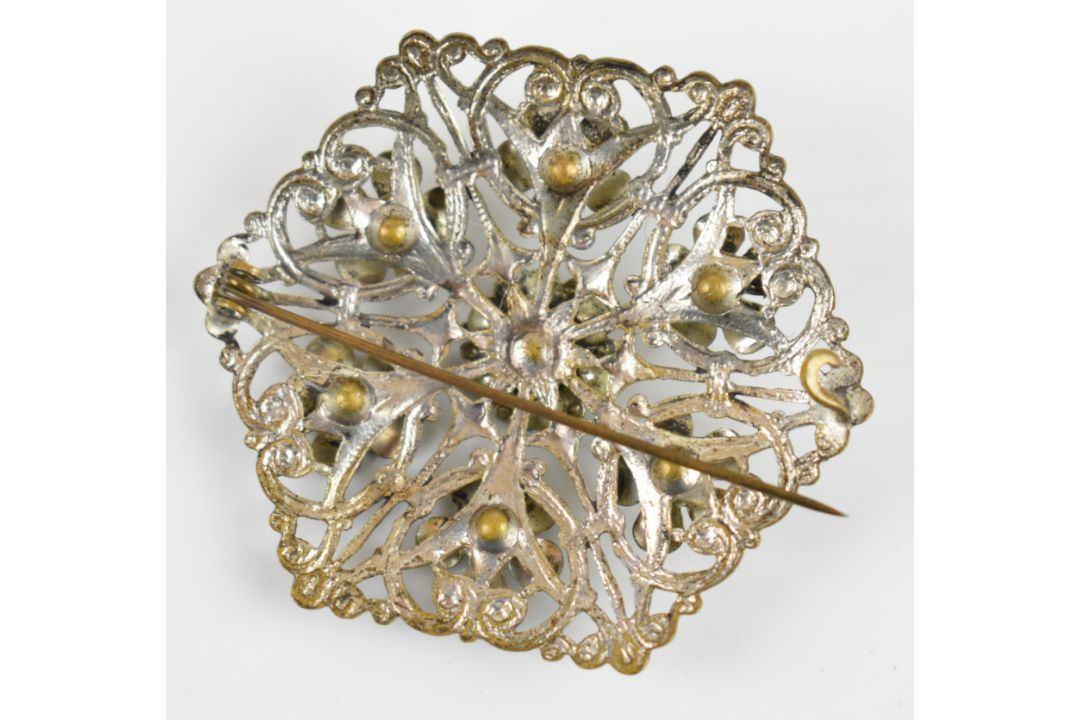 Silver vesta (26g), Miracle brooch and further vintage brooches - Image 5 of 12