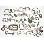 Metal detector finds, Roman onwards including buckles, figures, bangles, cloak pins, bronze and