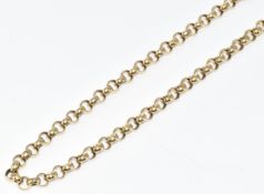 A 9ct gold chain / necklace made up of circular links, 15.9g, 40cm