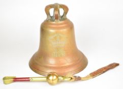 1943 WW2 RAF or Air Ministry scramble bell, dated 1943 below large crown and AM initials, height