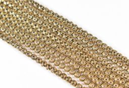 Victorian 9ct gold guard chain made up of pierced star links, 34.3g, 154cm