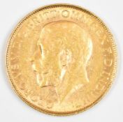 1913 George V gold full sovereign with Perth mint mark