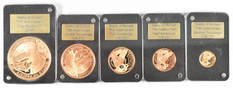 London Mint Office limited edition (038/150) four sovereign coin set commemorating the 75th
