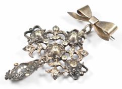 Georgian pendant / brooch set with foiled paste, 23.6g, 7 x 4.5cm