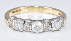 A 14k gold ring set with a cubic zirconia, 3.1g, size Q