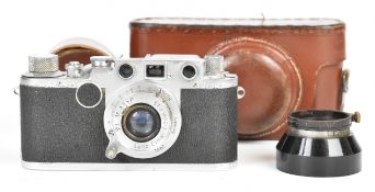 Leica IIc 35mm rangefinder camera, serial number 444664, circa 1950, fitted with a Leitz Elmar f=5cm