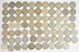 Approximately 1060g pre 1947 British silver coinage comprising 75 George V and George VI florins