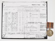 British Army Queen's South Africa Medal with clasps for Relief of Kimberley, Paardeberg,