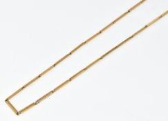 A 9ct gold necklace made up of rectangular links, 6.6g, 44cm