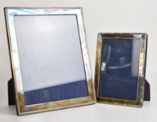 Two large modern hallmarked silver photograph frames, the larger to suit 10 x 8 inch photo, the