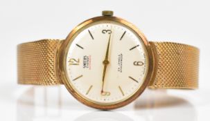 Smiths Everest 9ct gold gentleman's automatic wristwatch with gold hands, Arabic numerals and