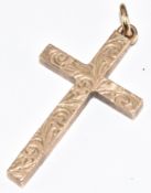 A 9ct gold cross pendant, 4g, 2.8cm
