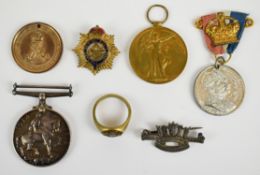 WW1 Medal pair comprising British War Medal and Victory Medal named to T 3568873 DVR.C. Cooper, Army