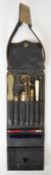 Late 19th/early 20thC nurse's leather chatelaine set, retailed by Maw & Sons, London, contents
