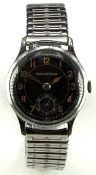 Jaeger LeCoultre military style gentleman's wristwatch with subsidiary seconds dial, luminous