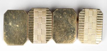 A pair of 9ct gold cufflinks with textured decoration, 4.9g
