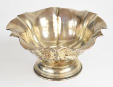 Austro Hungarian 800 grade silver bowl, of lobed form raised on a plain circular foot, diameter