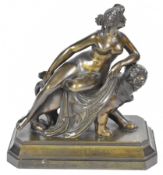19thC Grand Tour bronze figure of Ariadne on a panther, height 16.5cm.