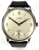 Tissot Art Deco gentleman's wristwatch with inset subsidiary seconds dial, blued hands, black Arabic