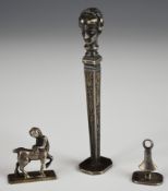 Georgian hallmarked silver seal fob, Birmingham, maker Joseph Wilmore, figural silver centaur seal