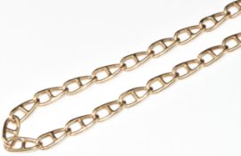 A 9ct gold chain made up of mariners links, 10.1g, 42cm (damaged)