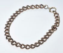 Victorian 9ct rose gold curb link bracelet, 17.1g, 21cm
