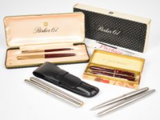 Parker and Conway Stewart fountain and ballpoint pens and propelling pencils comprising Parker 61