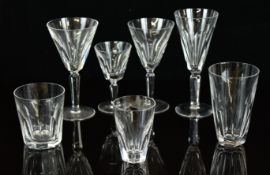 Waterford Crystal suite of fifty nine drinking glasses comprising twelve large wine glasses,