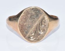 A 9ct gold signet ring, 2.4g, size Q