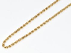 A 9ct gold rope twist necklace, 2.7g (damaged)
