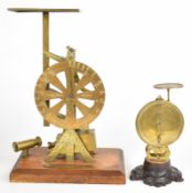 19th century swinging weight parcel post balance or scales with prices to dial and maker's mark