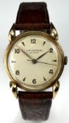 Universal Geneve 18ct gold gentleman's wristwatch ref. 10754 with gold hands, Arabic numerals and