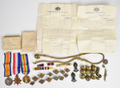 WW1 Australian Imperial Forces Gallipoli Casualty medal group comprising 1914-15 Star, British War