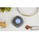 Three silver pendants set with pressed amber, synthetic opal and paste, marcasite earrings, - Image 3 of 9