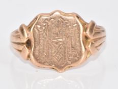 A 9ct rose gold signet ring, Birmingham 1910, 4.3g, size U
