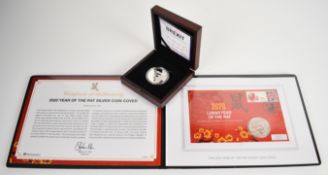 Two limited edition 1 ounce 999 silver coins or commemoratives comprising 2020 Brexit and Lunar year