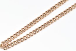Victorian 9ct gold Albert chain / watch chain made up of curb links, 25.5g, 41cm
